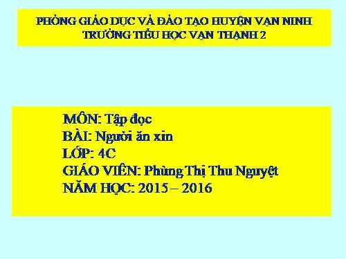 Tuần 3. Người ăn xin