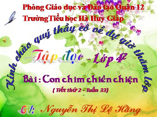 Tuần 33. Con chim chiền chiện