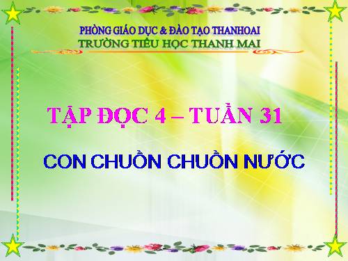 Tuần 31. Con chuồn chuồn nước