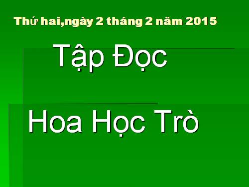 Tuần 23. Hoa học trò