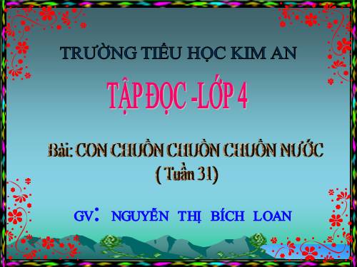Tuần 31. Con chuồn chuồn nước