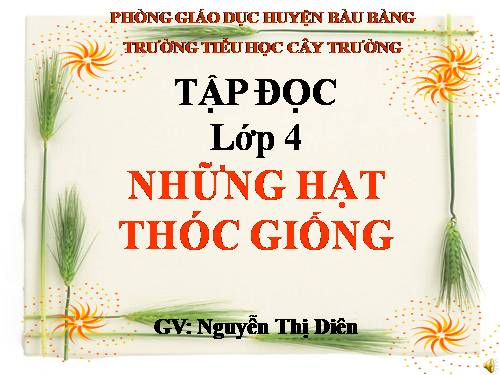 Tuần 5. Những hạt thóc giống