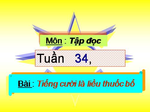 Tuần 34. Tiếng cười là liều thuốc bổ