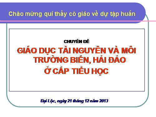 GIAO DỤC BVMT BIEN, HAI DAO