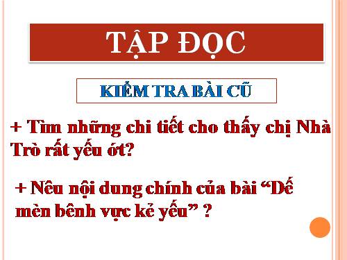 Tuần 1. Mẹ ốm