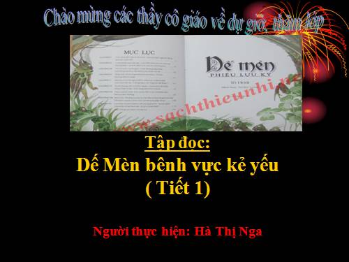 Tuần 2. Dế Mèn bênh vực kẻ yếu (tiếp theo)