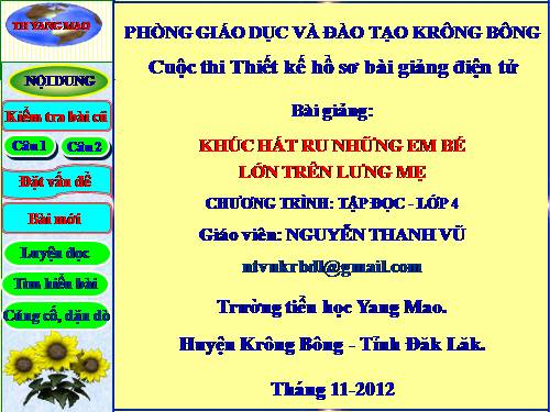 Tuần 23. Khúc hát ru những em bé lớn trên lưng mẹ