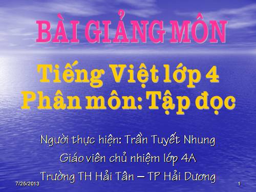 Tuần 8. Đôi giày ba ta màu xanh