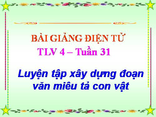 Tuần 31. Con chuồn chuồn nước