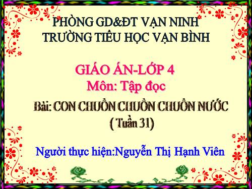 Tuần 31. Con chuồn chuồn nước