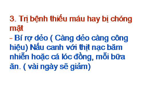 trị bệnh thiếu máu chóng mặt