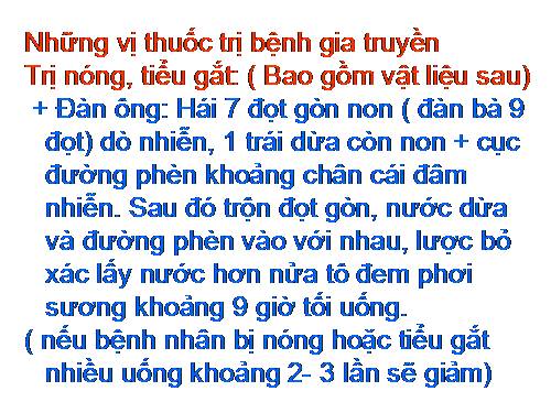 trị bệnh nóng, tiểu gắt