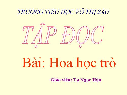 Tuần 23. Hoa học trò