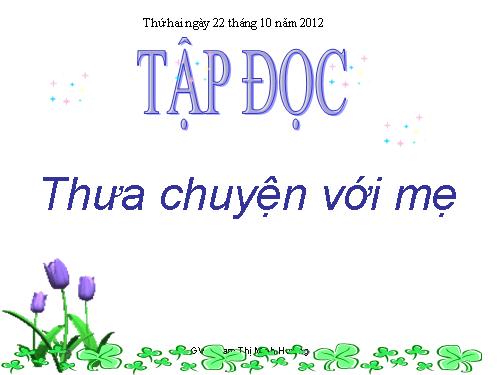 Tuần 9. Thưa chuyện với mẹ