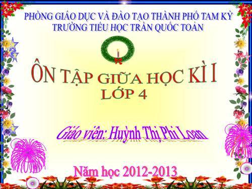 Tuần 10. Ôn tập Giữa Học kì I