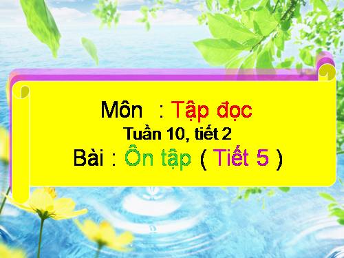 Tuần 10. Ôn tập Giữa Học kì I