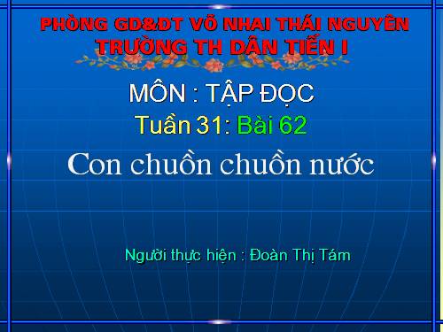 Tuần 31. Con chuồn chuồn nước