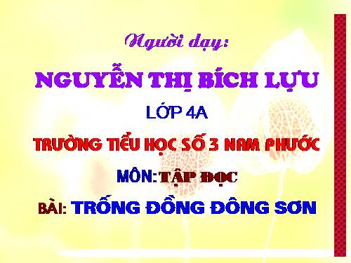 Tuần 20. Trống đồng Đông Sơn