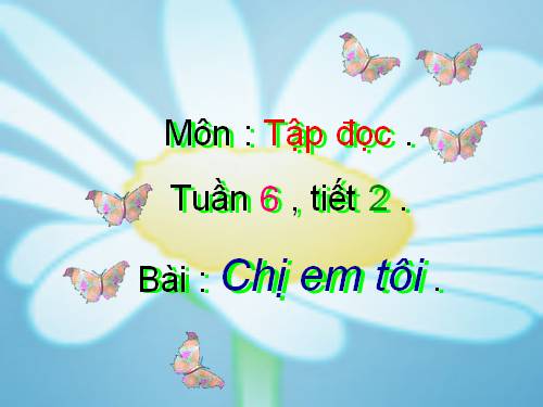 Tuần 6. Chị em tôi