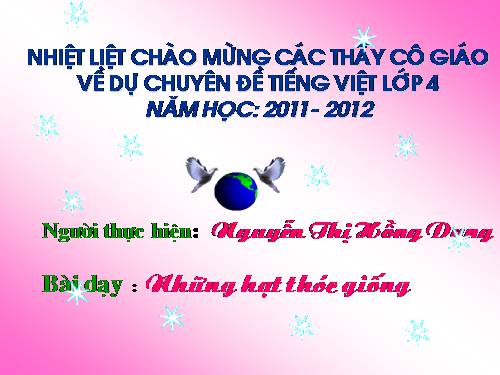Tuần 5. Những hạt thóc giống