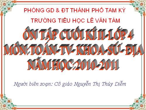 Tuần 35. Ôn tập Cuối Học kì II