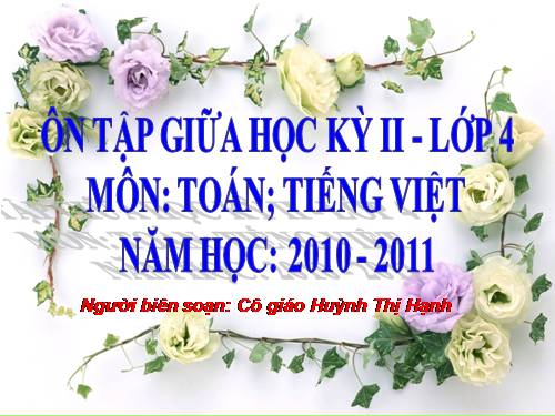 ÔN TẬP KIỂM TRA GIỮA HKII - LỚP 4