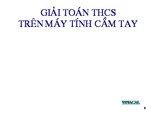 Toán học: STGT HD sử dụng máy tính cầm tay