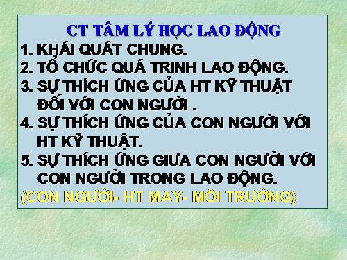 HN DN: STGT tâm lý học lao động