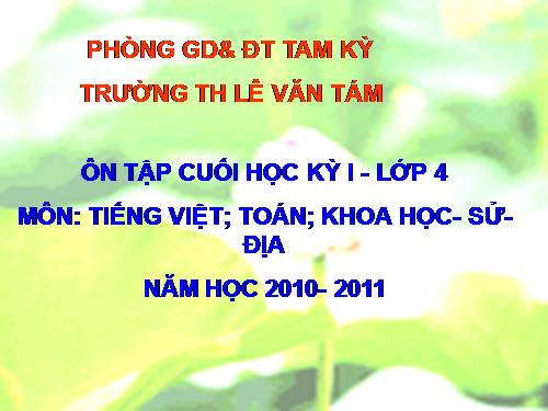 Tuần 18. Ôn tập Cuối Học kì I