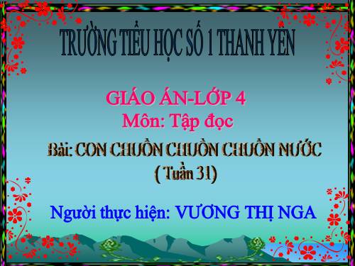 Tuần 31. Con chuồn chuồn nước