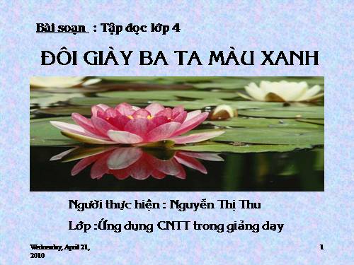 Tuần 8. Đôi giày ba ta màu xanh