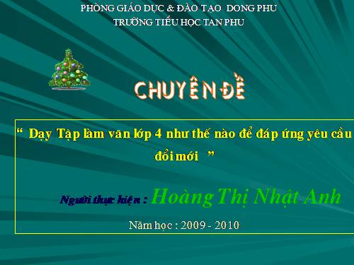 Chuyên đề dạy Tập làm văn lớp 4