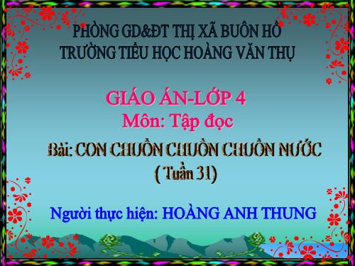 Tuần 31. Con chuồn chuồn nước