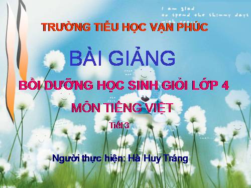 Bài giảng bồi dưỡng HSG Tiếng Việt 4 tiết 3