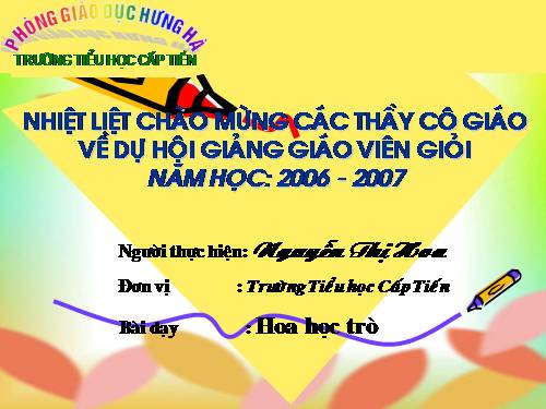 Tuần 23. Hoa học trò