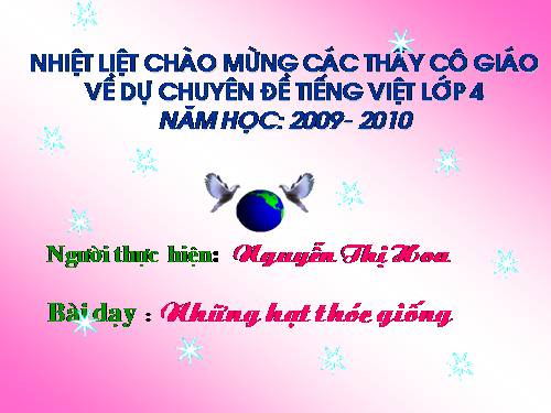 Tuần 5. Những hạt thóc giống