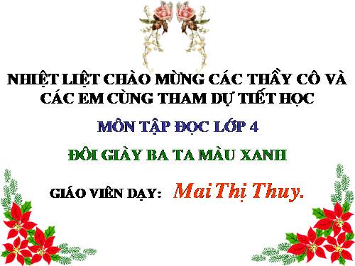 Tuần 8. Đôi giày ba ta màu xanh