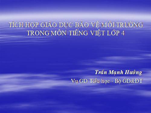 Tích hợp giáo dục môi trường lớp 4