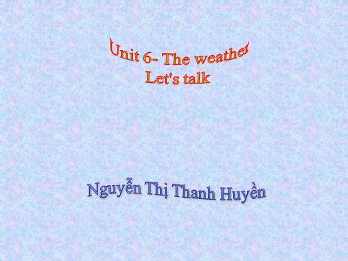 Unit 6-the weather