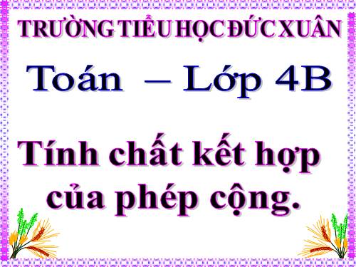 Tính chất kết hợp của phép cộng