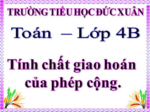 Tính chất giao hoán của phép cộng