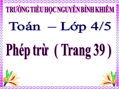 Phép trừ