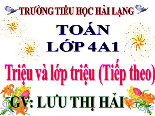 Triệu và lớp triệu (tiếp theo)