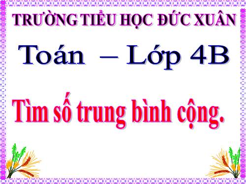 Tìm số trung bình cộng