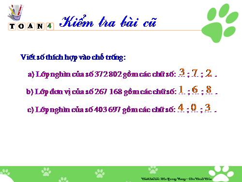 So sánh các số có nhiều chữ số