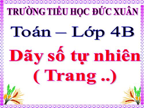 Dãy số tự nhiên