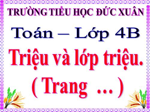 Triệu và lớp triệu