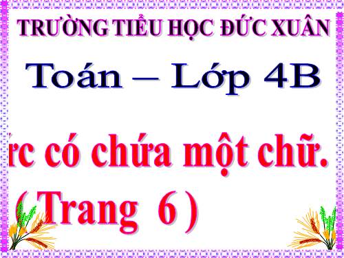 Biểu thức có chứa một chữ