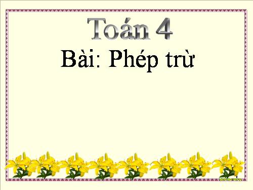 Phép trừ