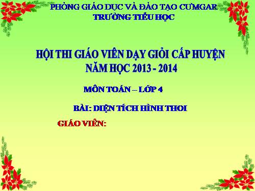 Diện tích hình thoi